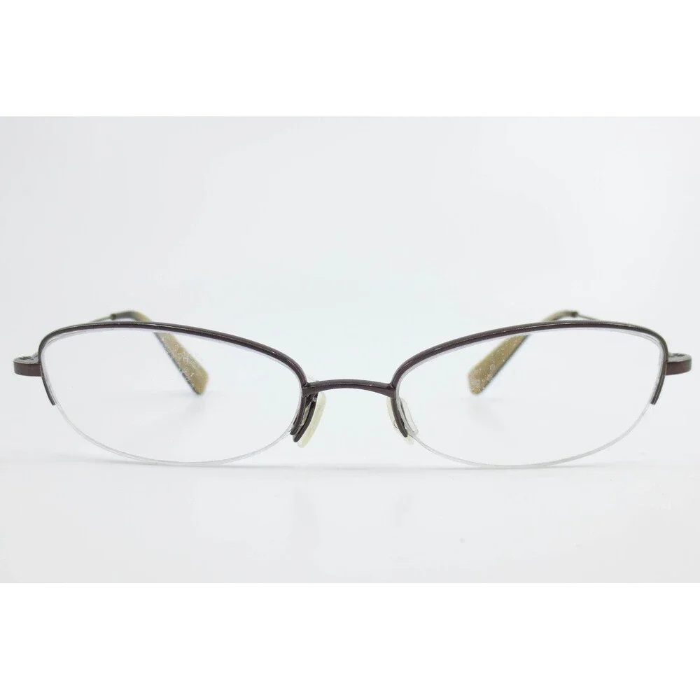 Oliver Peoples Georgina TRUF Eyeglasses Brown Semi Rimless Oval Frames 50-17-135